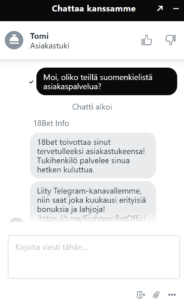 18Bet Casinon asiakaspalvelu