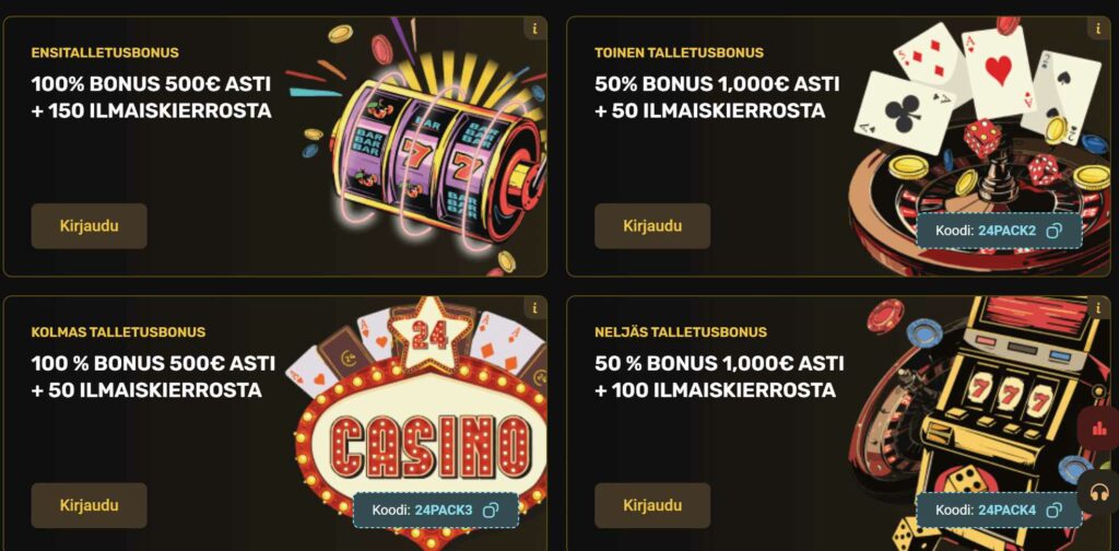 24Casino bonukset
