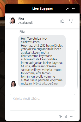 AmunRa asiakaspalvelu