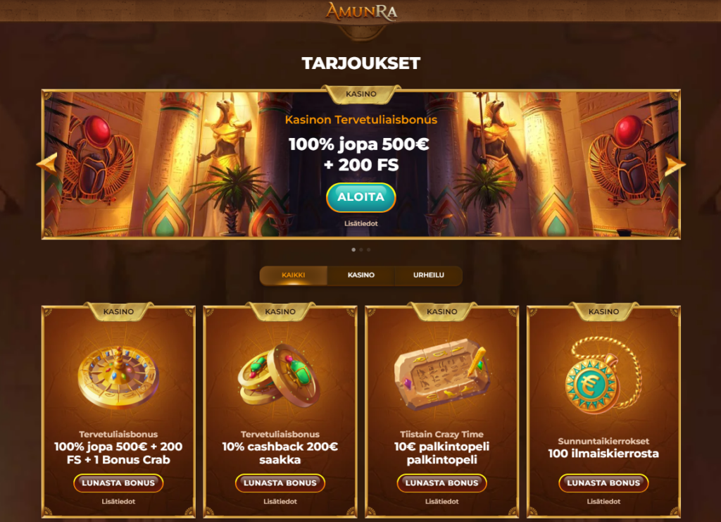 AmunRa casinon tervetuliaistarjous