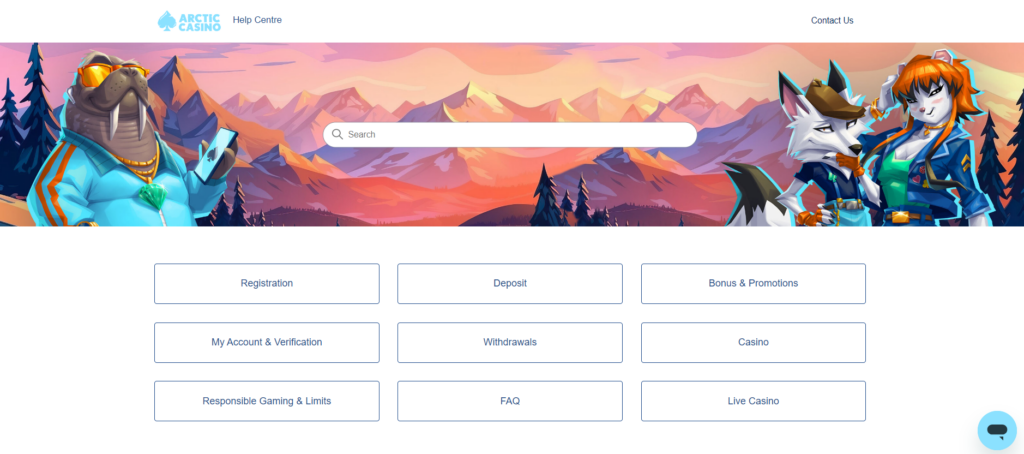 Arctic Casino asiakaspalvelu sekä tukikeskus