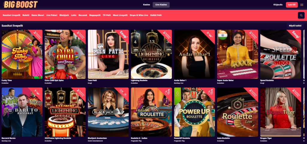 Big Boost livepelivalikko