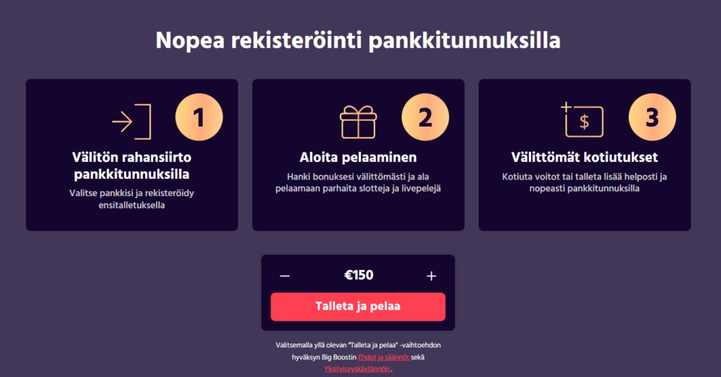 Big Boost casinon talletukset
