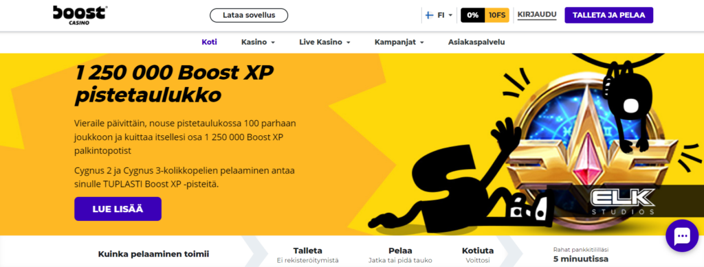 Boost Casinon etusivu