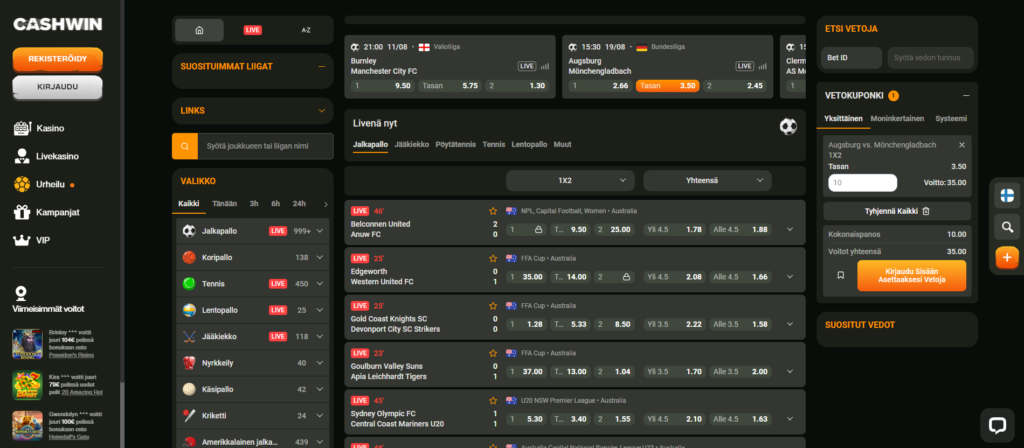 CashWin vedonlyönti