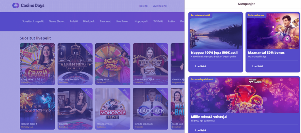 CasinoDays kampanjat