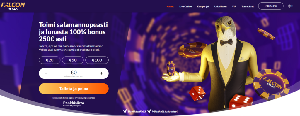 FalconVegas casino tervetuliaistarjous