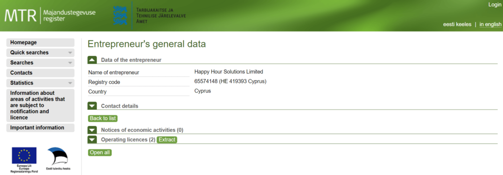 Highroller casinon lisenssitiedot