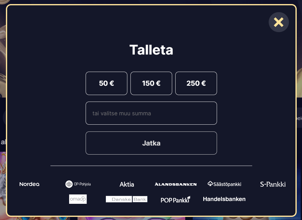 Highroller casinon talletusikkuna