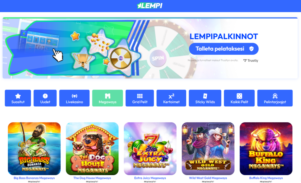 Lempi Kasinon pelivalikko