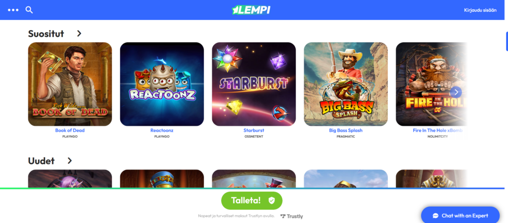 Lempi Kasinon suositut pelit