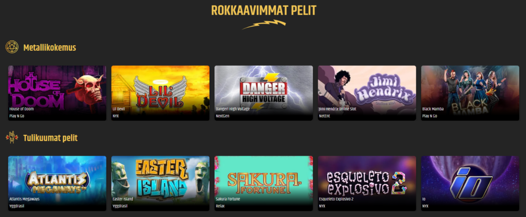 Metal casinon kolikkopelit