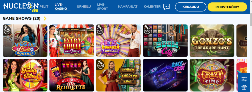 Nucleon Bet livepelit