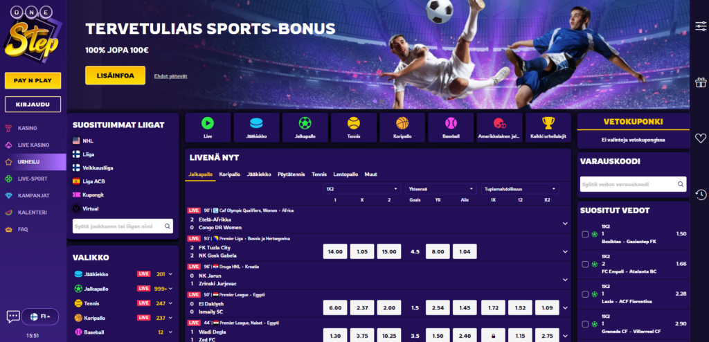 OneStep Casino vedonlyönti