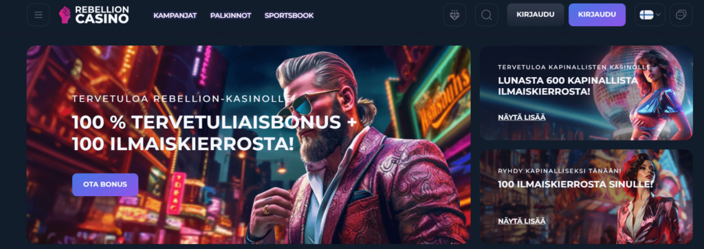 Rebellion Casino etusivu
