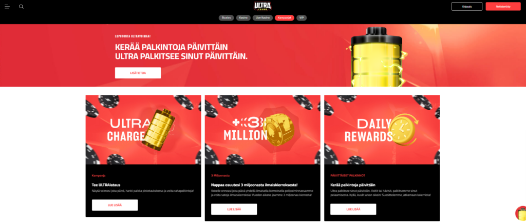 Ultra casinon kampanjat