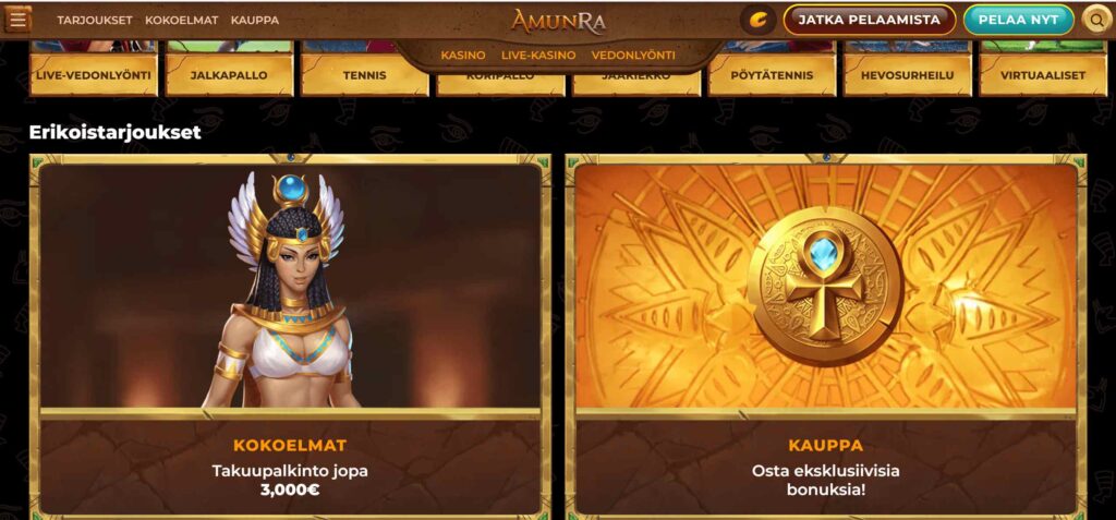 AmunRa Casino ulkoasu