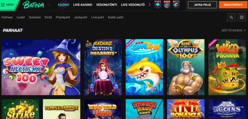 Betinia Casino pelit