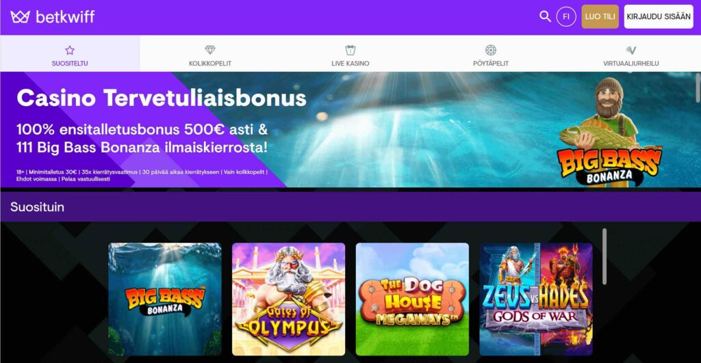 Betkwiff Casino pelit