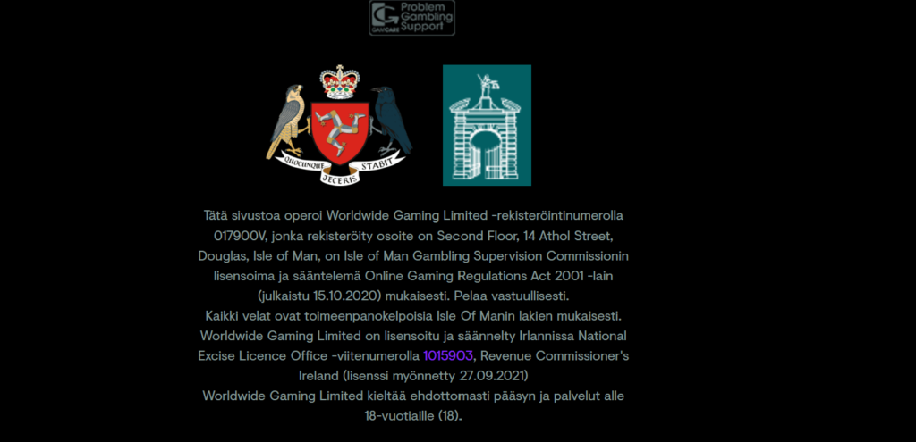 Betkwiff casinon lisenssitiedot