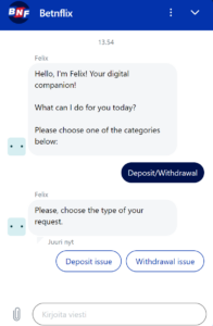 BetNFlixin asiakaspalvelu