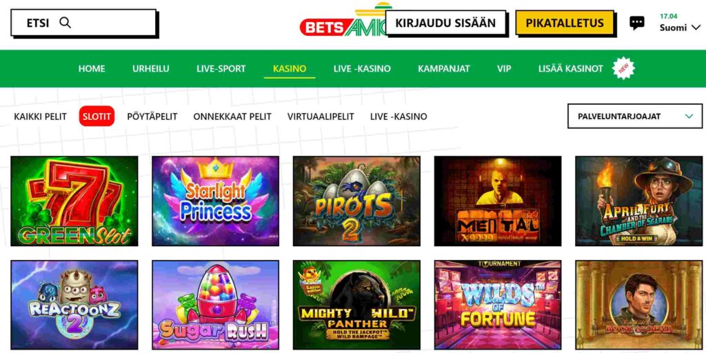 BetsAmigo kolikkopelit