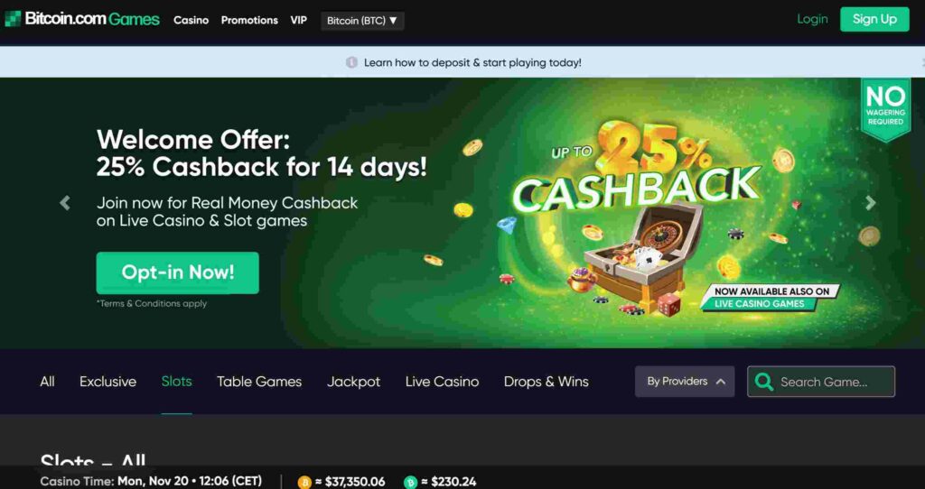 Bitcoin.com Games pelit