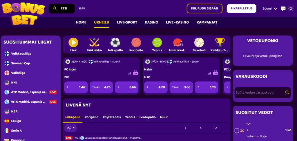 BonusBet vedonlyönti