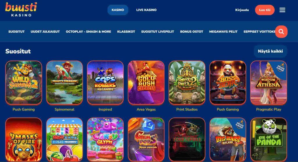 Buusti Kasino pelit