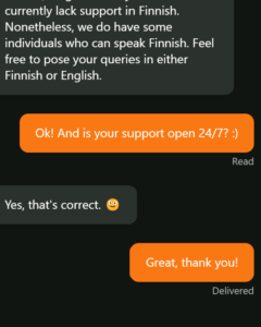 CashWinin asiakaspalvelu