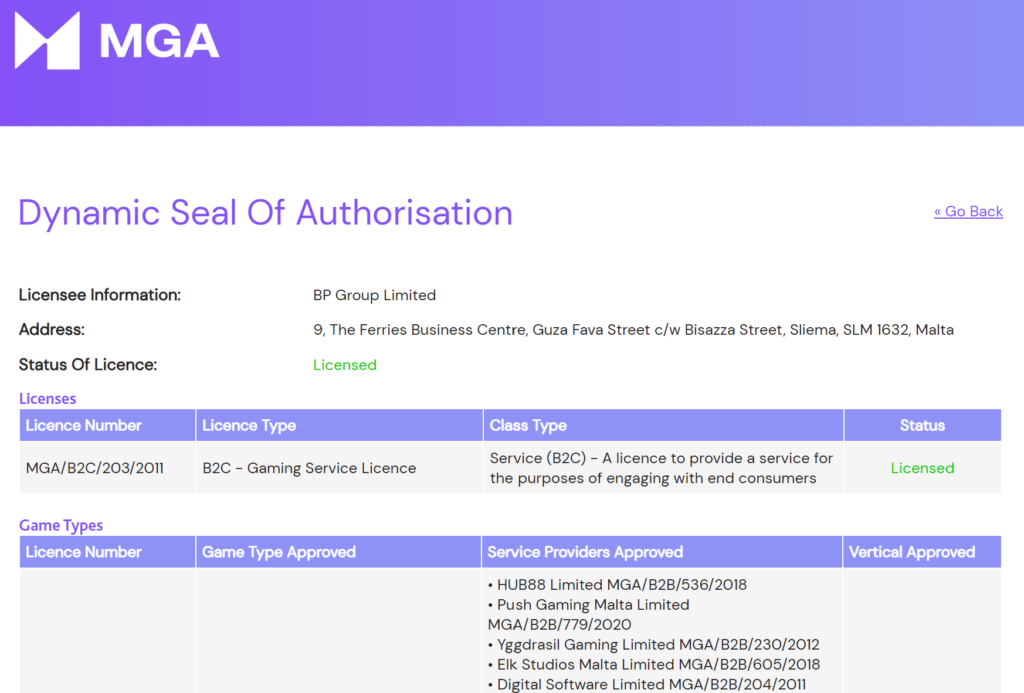 Casino Festin lisenssi