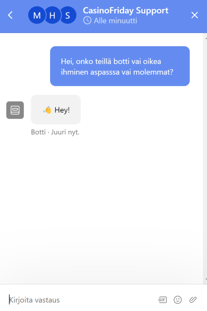 Casino Friday asiakaspalvelu
