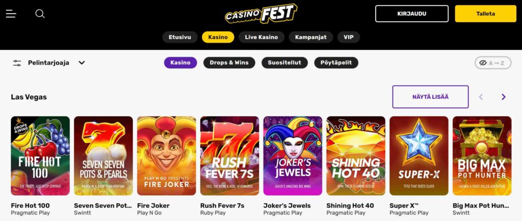 CasinoFest pelit