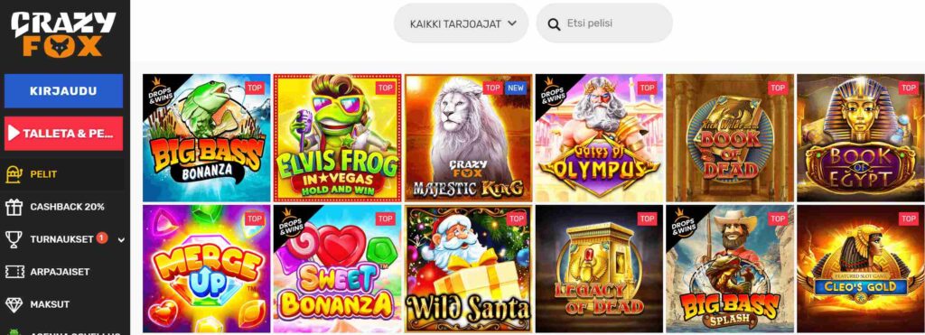 CrazyFox kolikkopelit