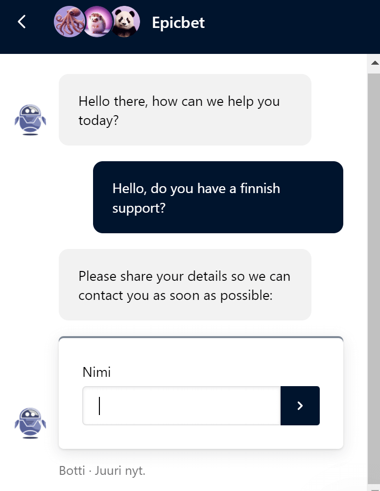 Epicbet asiakaspalvelu