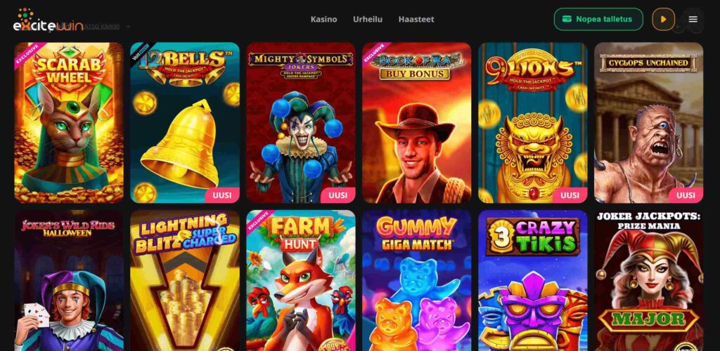 ExciteWin Casino ulkoasu