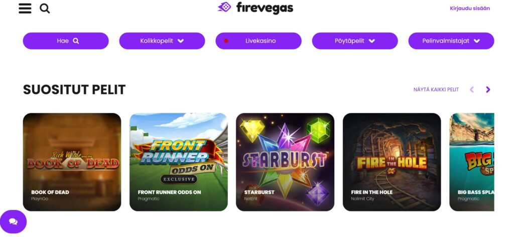 FireVegas pelit