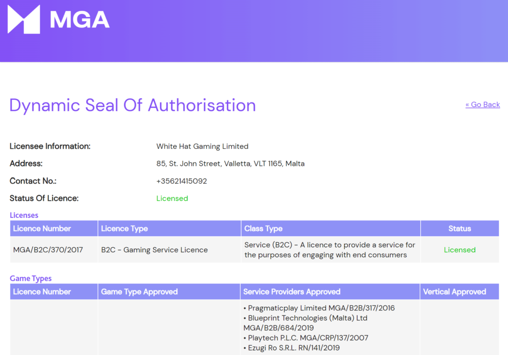 Fire Vegasin lisenssi