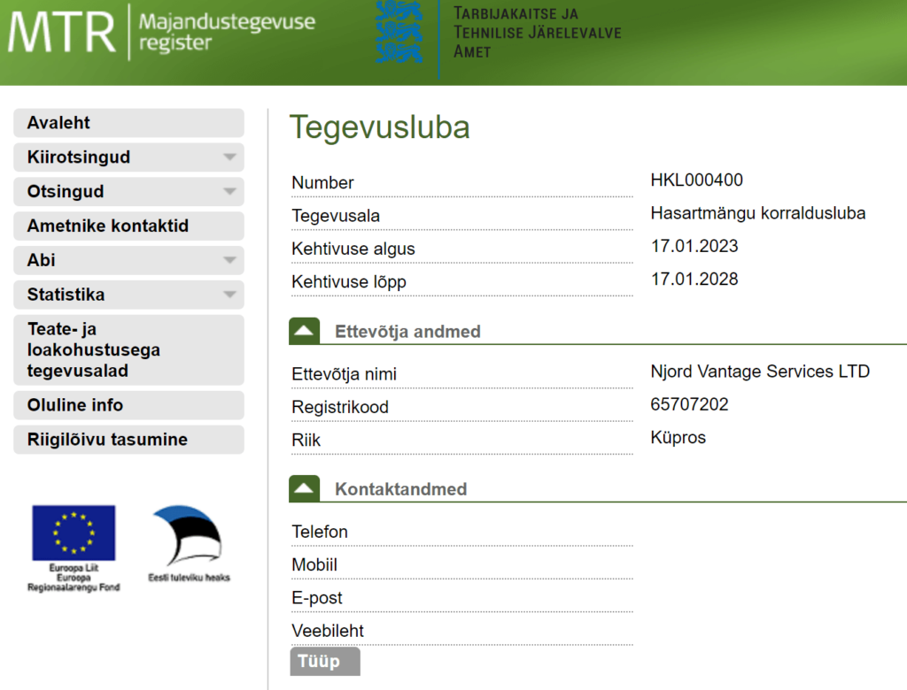 FireSpin Casinon lisenssi