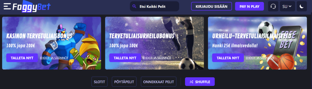 foggybet bonukset