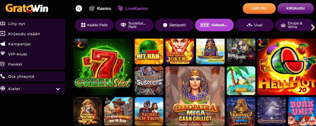 GratoWin kolikkopelit