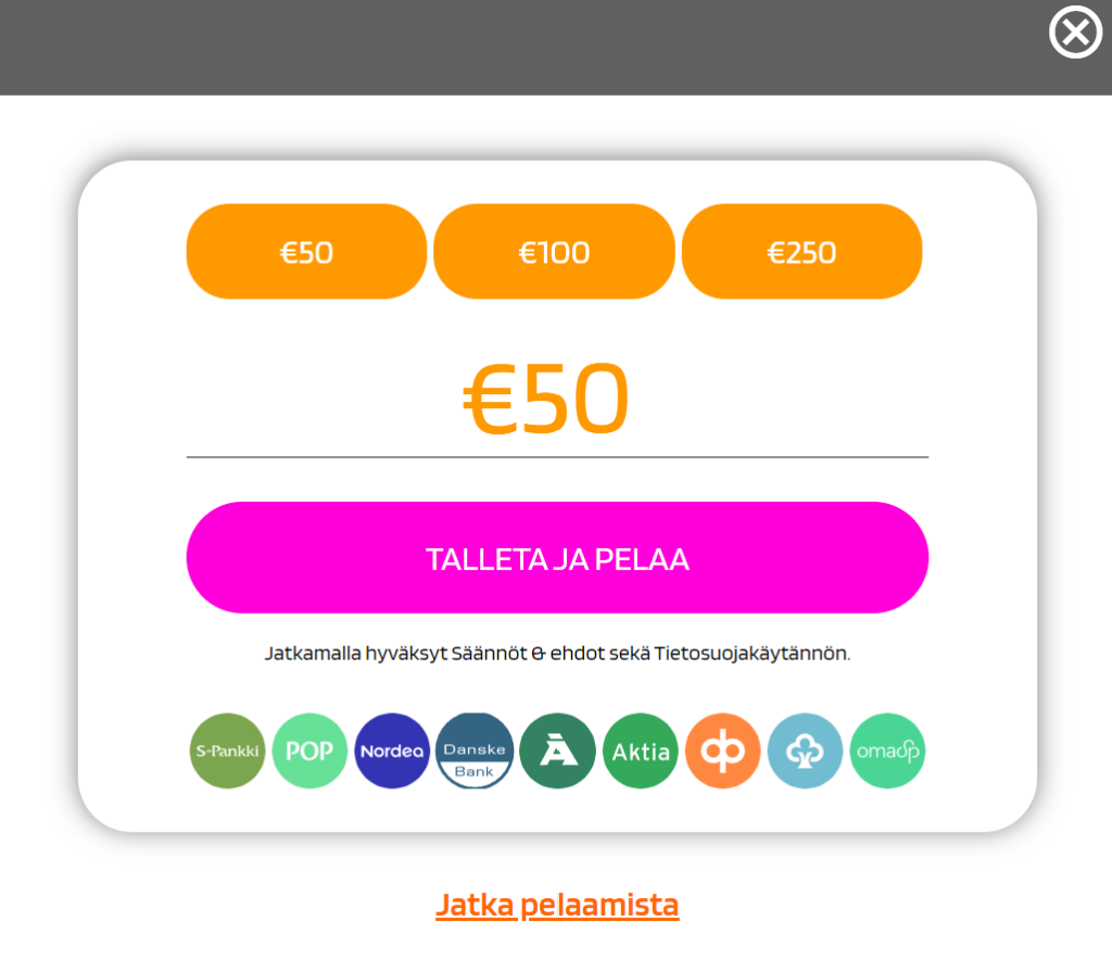 Happy Slots talletus