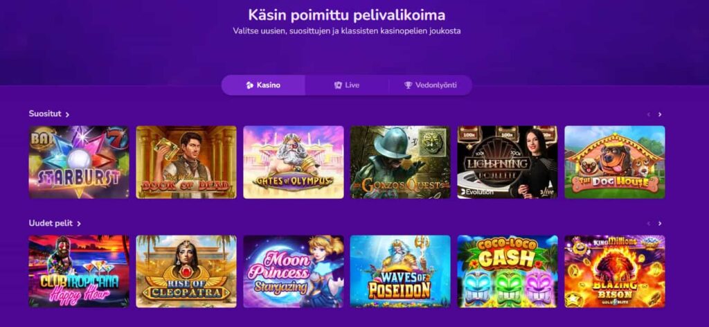 HappyCasino pelivalikoima