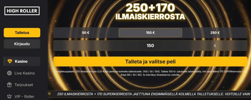 highroller casino bonus