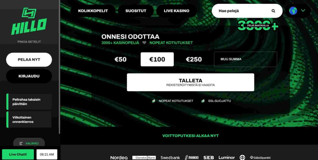 Hillo Casino etusivu