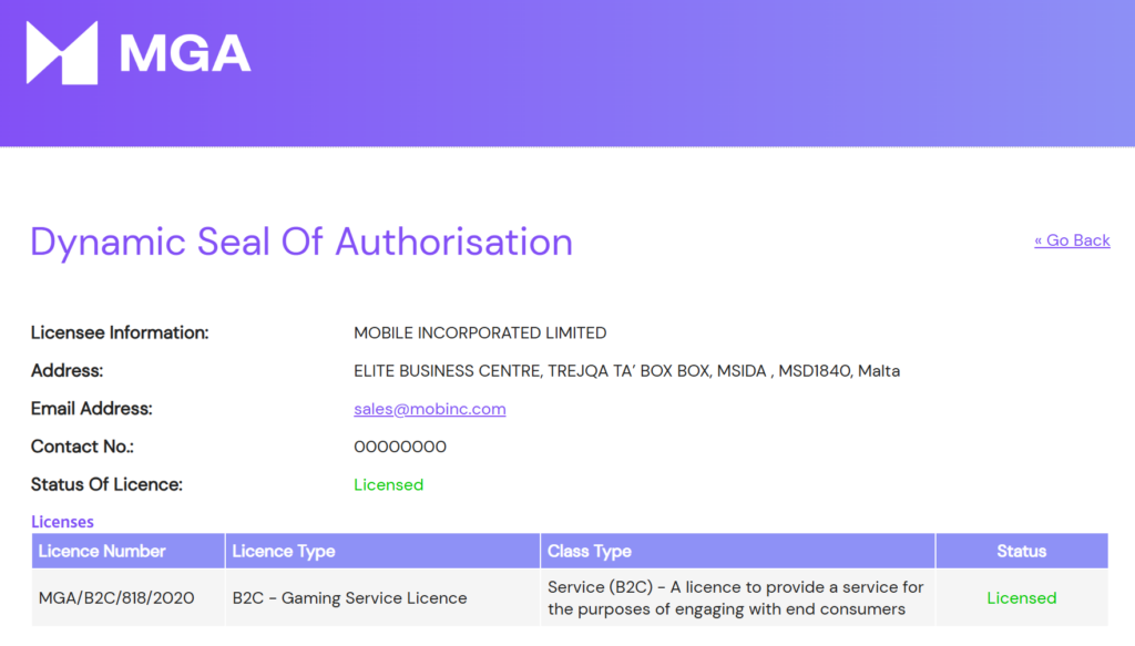 Huikee Kasino lisenssi