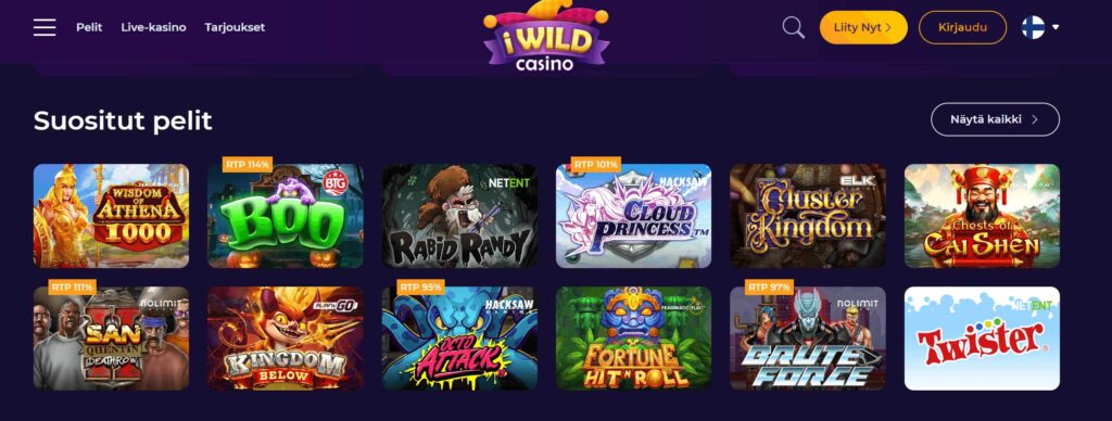 iWild Casino ulkoasu