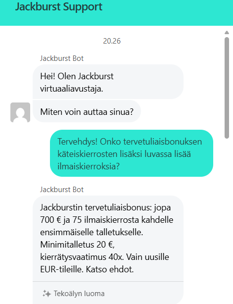 jackburst asiakaspalvelu