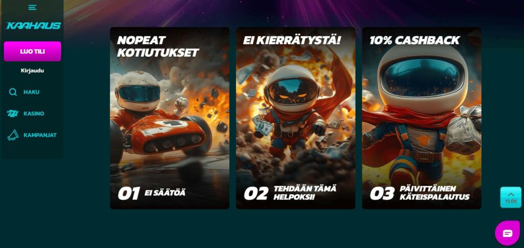 Kaahaus Kasino ulkoasu