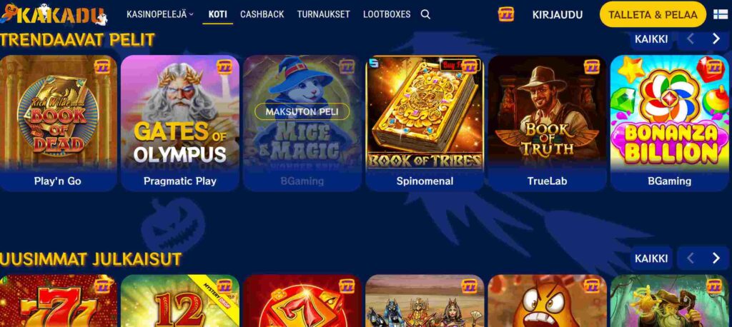 Kakadu Casinon etusivu